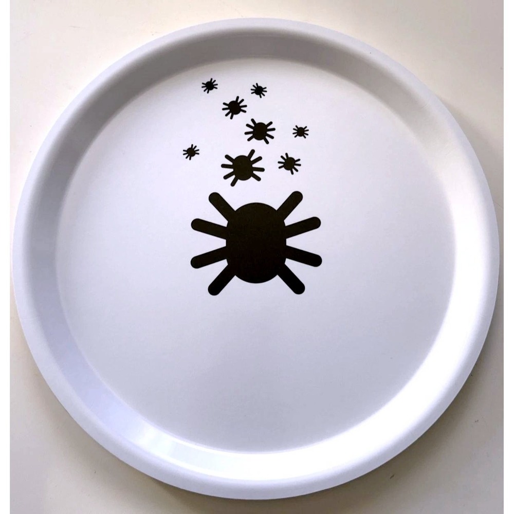 IKEA KUSTFYR Tray, White/Spider Black, 12⅝" Halloween NEW 106.143.10
